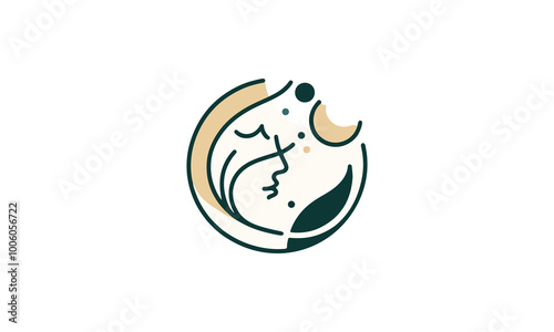 Dermatology logo design, vector symbol for natural beauty body and face care, natural beauty face care vector symbol
