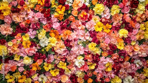 Vibrant Floral Background of Mixed Color Blossoms