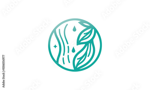 Dermatology logo design, vector symbol for natural beauty body and face care, natural beauty face care vector symbol
