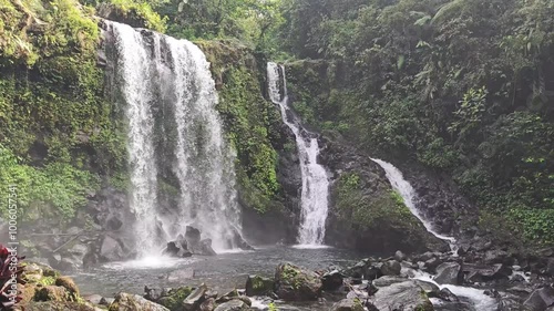 Footage of Curug Jenggala waterfall, Java, Indonesia photo