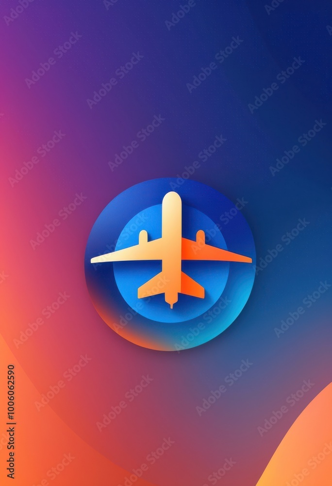 sleek minimalist airplane mode icon over distinct background clean lines subtle textures, design, graphic, modern, symbol, simple, style, elegant
