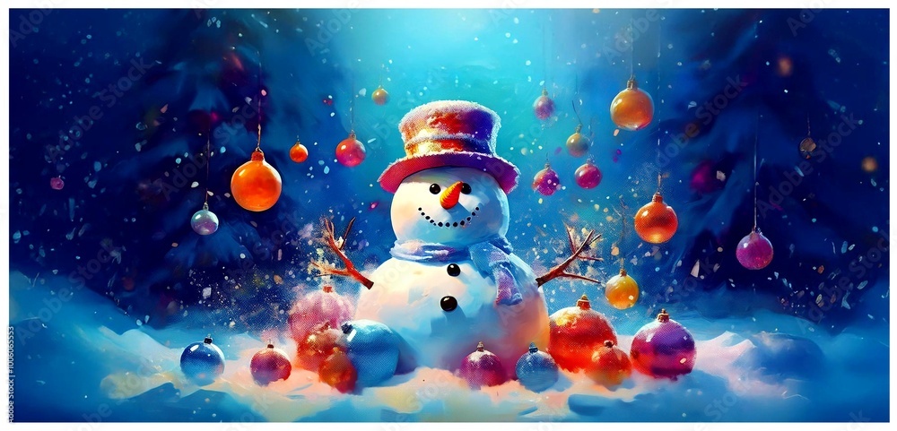 Lustiger Schneemann Weihnachtliche Karte