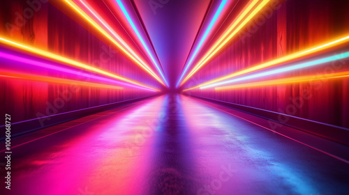 3d render  abstract background with colorful spectrum. Modern wallpaper with neon rays and glowing lines