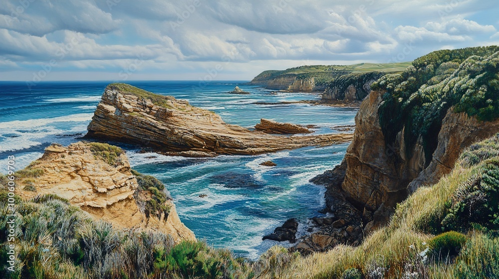 Coastal Cliffs and Ocean Waves: A Breathtaking Landscape Coastal Cliffs and Ocean Waves: A Breathtaking Landscape