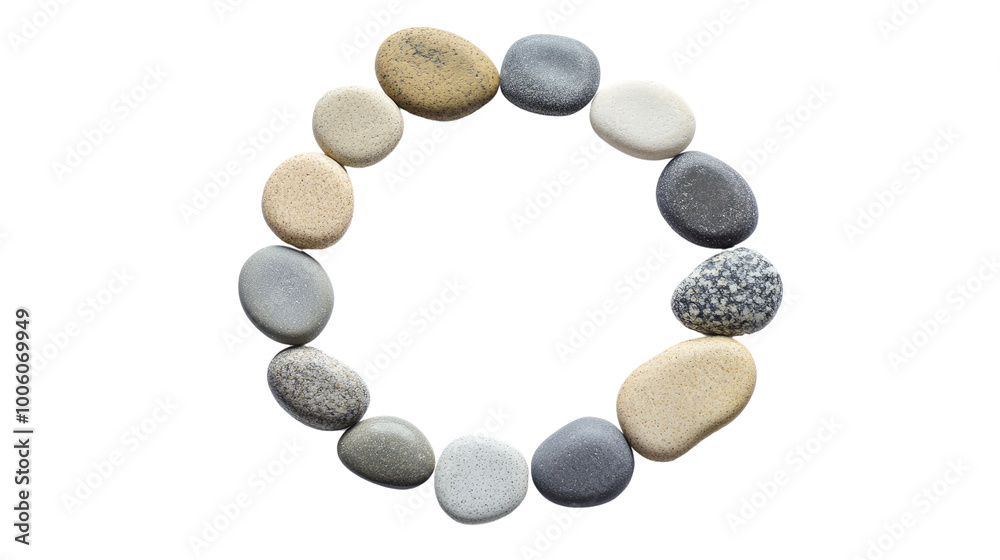 circle of smooth river stones on transparent background circle of smooth river stones on transparent background