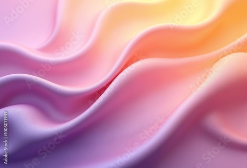 Abstract Background with 3D Wave Bright Gold and Purple Gradient Silk Fabric