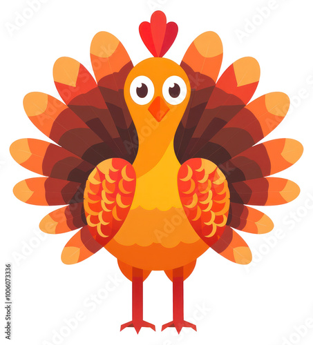 Colorful cartoon turkey illustration photo