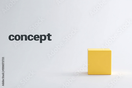 Concept. Minimalist image indicating the emergence of an idea. White background photo