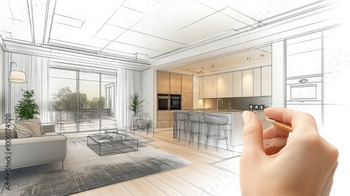 Interior design professionals collaborate on home remodeling projects, selecting materials, and drawing blueprints to transform living spaces.