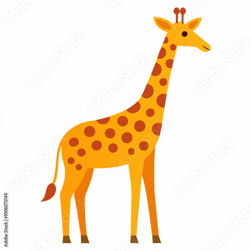 Giraffe Tall and Graceful Vector Illustration Showcasing the Majestic Height of Nature's Tallest Animal
