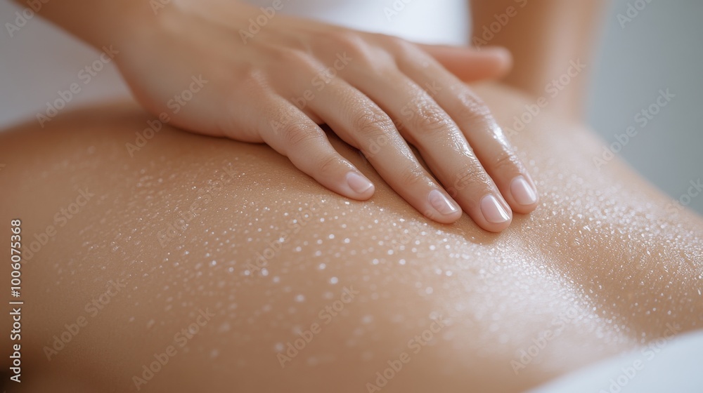 2409_049.a close-up of hands skillfully applying pressure during a neck massage, highlighting techniques to alleviate tension in a calming spa atmosphere