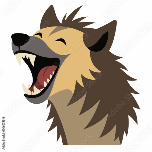 Happy Hyena Open Mouth Laughter Vector Image Perfect for Nature Themes
 photo