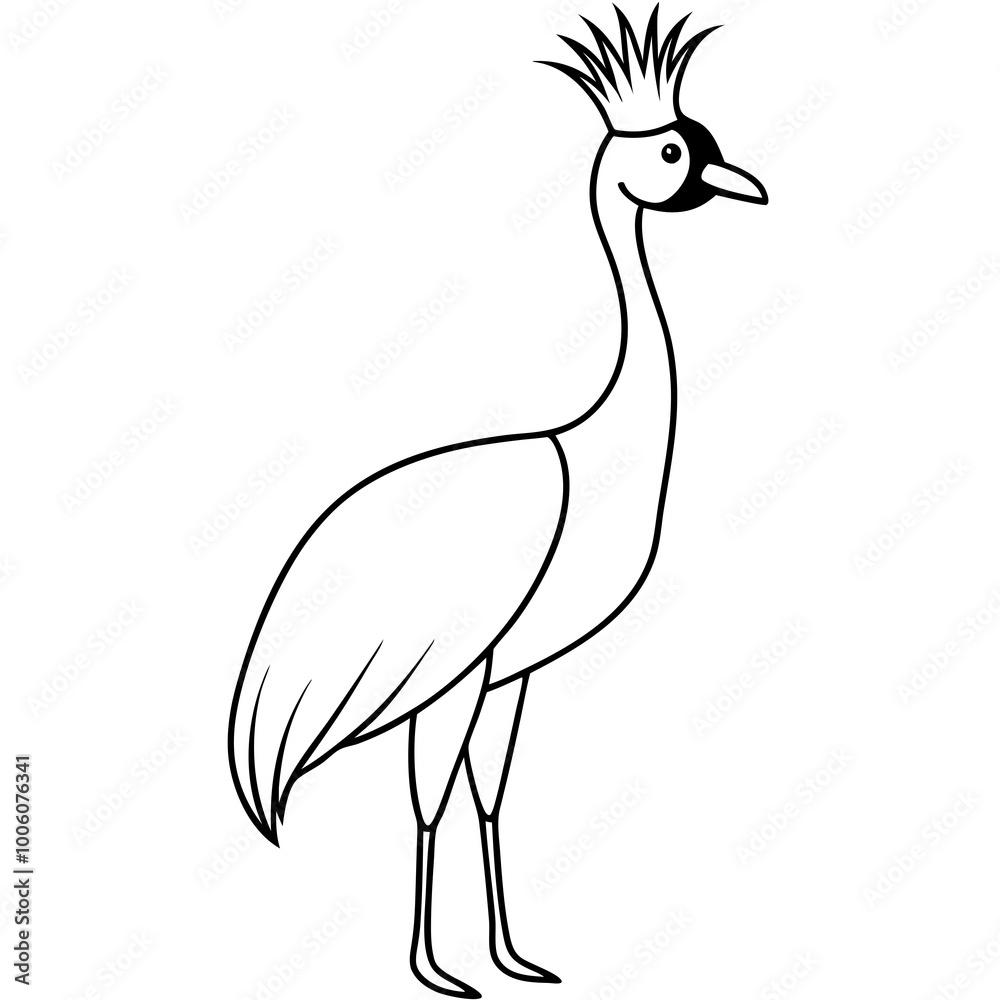 Obraz premium Stunning crowned crane tall bird vector illustration for wildlife lovers and design enthusiasts 