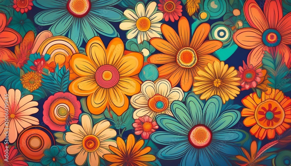 retro floral vibes graphic print groovy background 60s 70s retro floral vibes graphic print groovy background 60s 70s