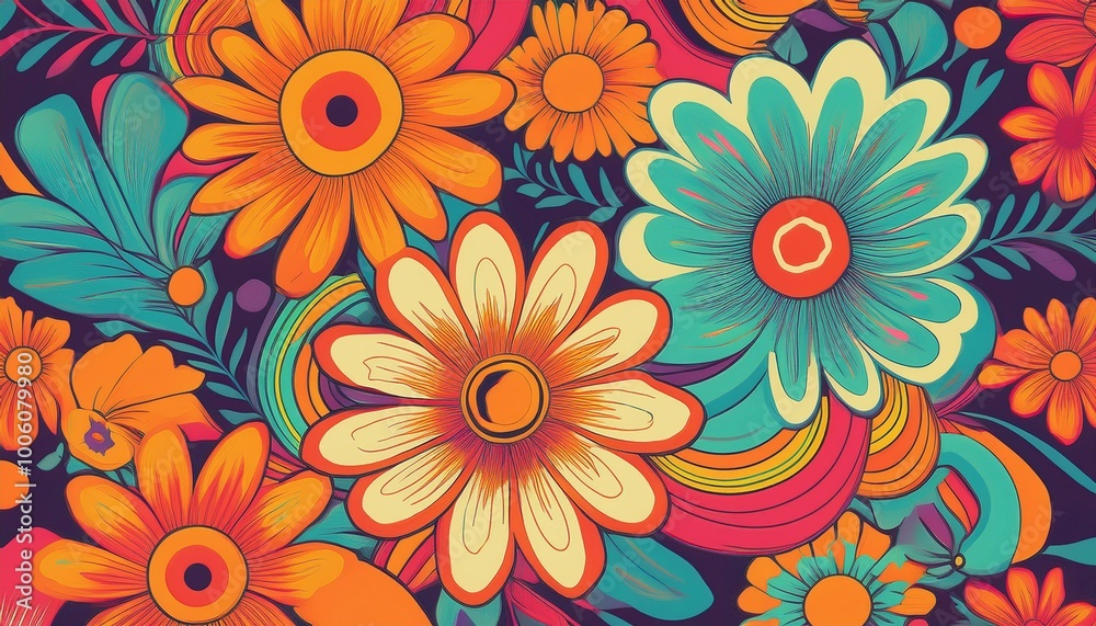 retro floral vibes graphic print groovy background 60s 70s retro floral vibes graphic print groovy background 60s 70s