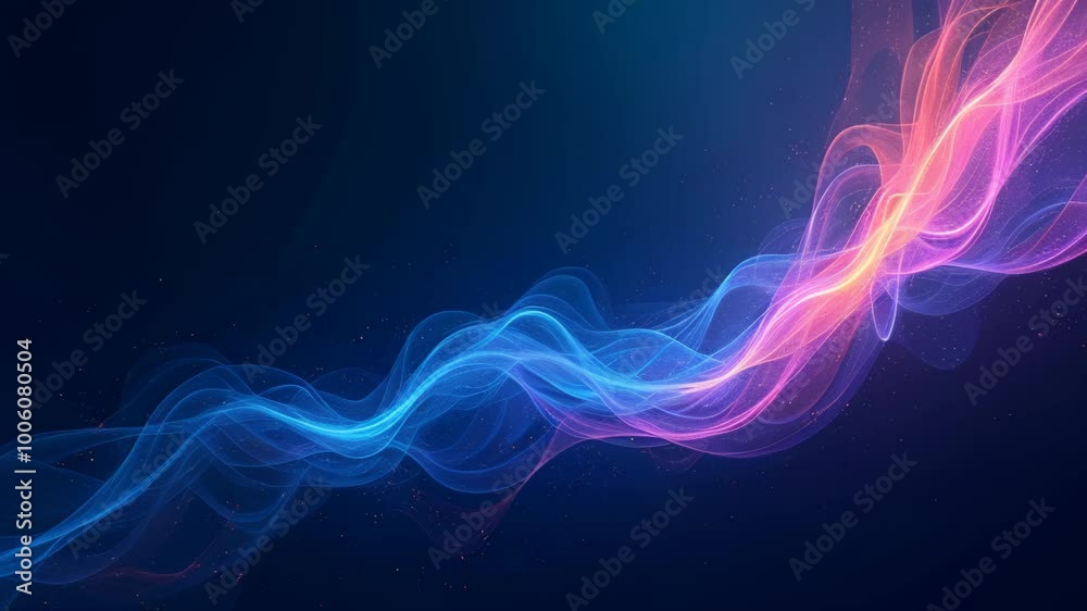 Animation of neon threads on a dark background Animation of neon threads on a dark background