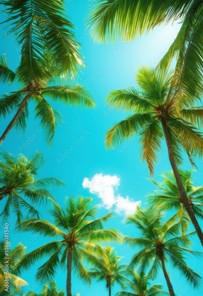 vibrant palm trees clear blue sky radiant sunlight tropical atmosphere, background, island, vacation, nature, landscape, exotic, summer, greenery, coast vibrant palm trees clear blue sky radiant sunlight tropical atmosphere, background, island, vacation, nature, landscape, exotic, summer, greenery, coast