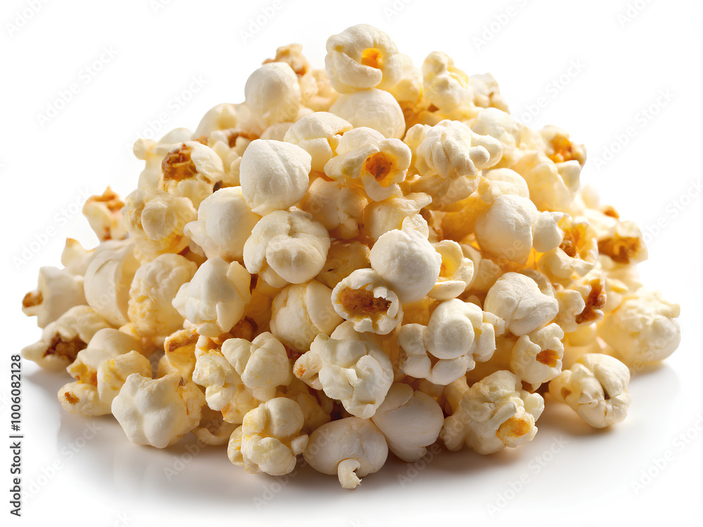 Popcorns isolated on white background, Clipping path. Close-up Popcorns isolated on white background, Clipping path. Close-up