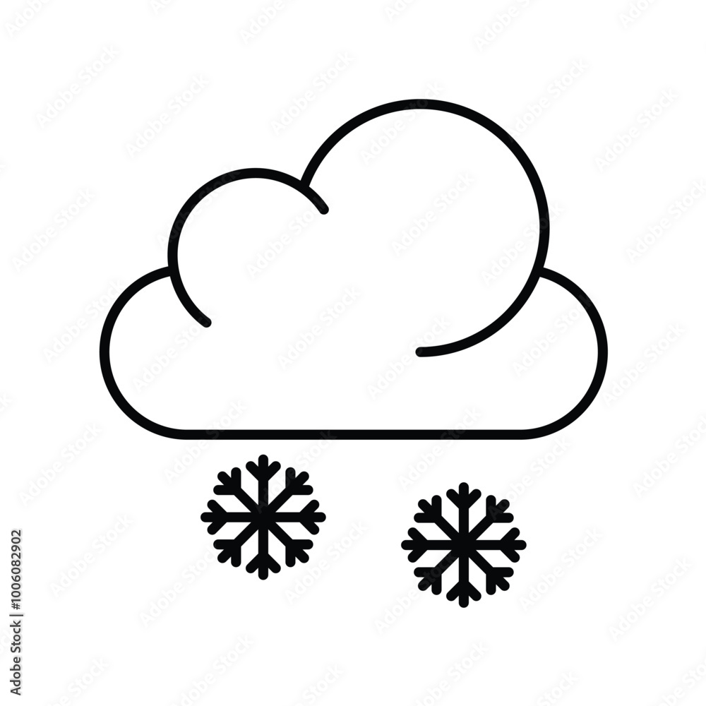 christmas cloud line icon with white background vector stock illustration christmas cloud line icon with white background vector stock illustration