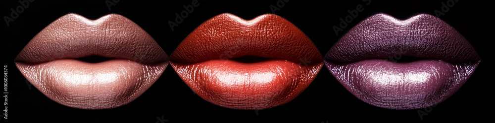 High Contrast Lips in Metallic and Glossy Shades