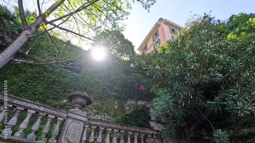 Sunlit Garden in Varenna, Italy