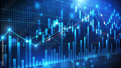 Trading Stock Dark Blue Colour Graph Digital Background