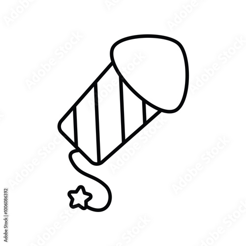 fire crackers line icon with white background vector stock illustration