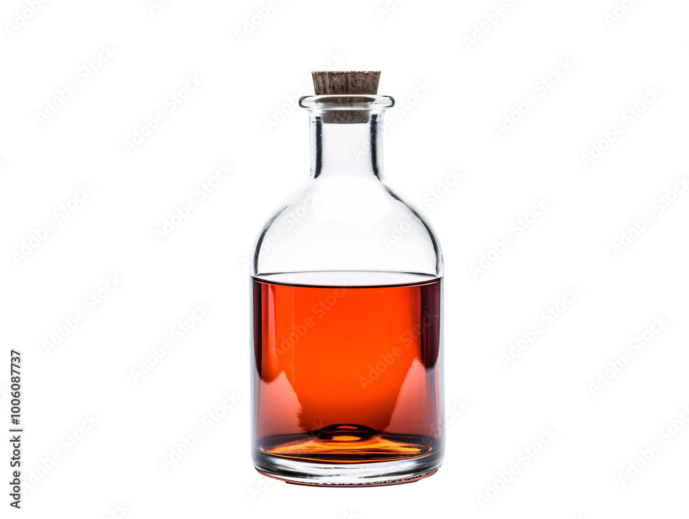 a glass bottle with a brown liquid in it a glass bottle with a brown liquid in it