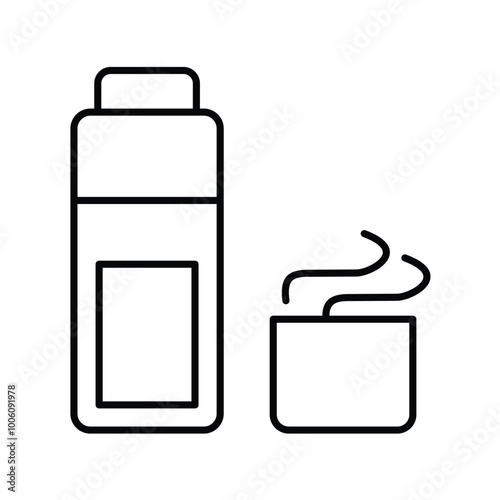 thermos bottle line icon with white background vector stock illustration
