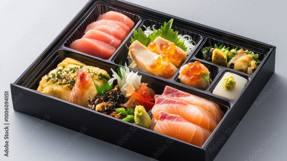Fresh Sushi and Sashimi Bento Box Delight Fresh Sushi and Sashimi Bento Box Delight
