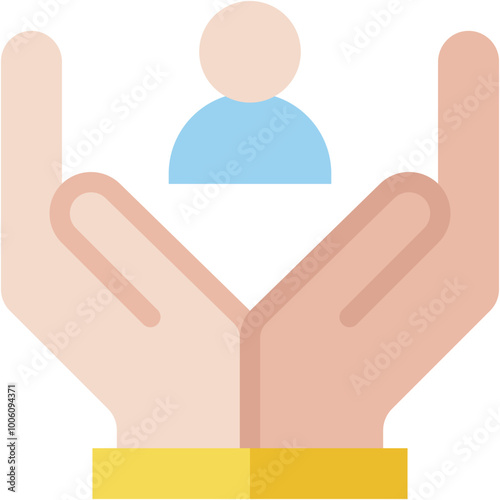 Vector Icon Social Care, Help, People, Assistance, Hand