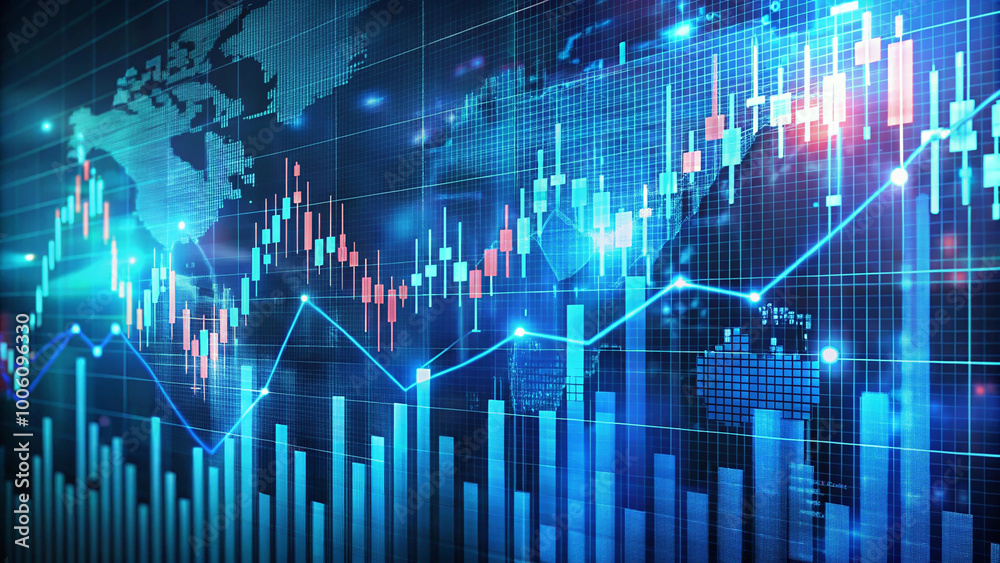 Abstract Digital Trading Stock Graph Background Abstract Digital Trading Stock Graph Background