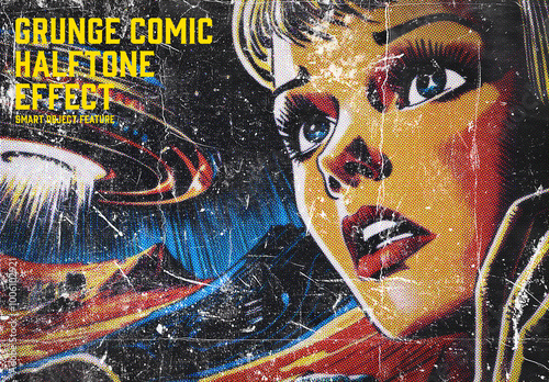 Grunge Comic Halftone Effect with Generative AI