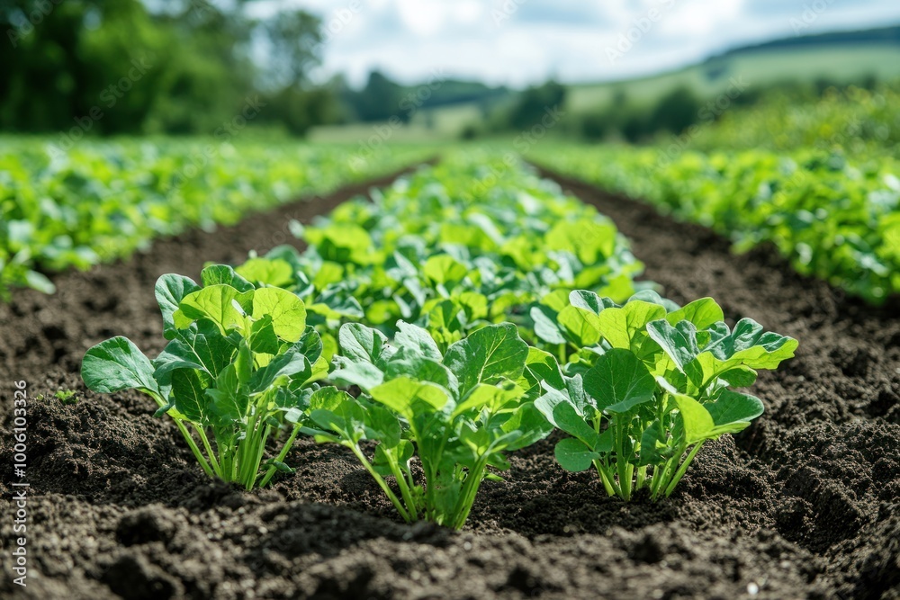Close Up of Growing Crops in a Field Close Up of Growing Crops in a Field