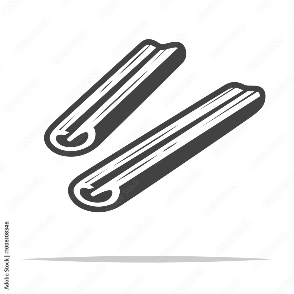 Cinnamon sticks outline icon transparent vector isolated