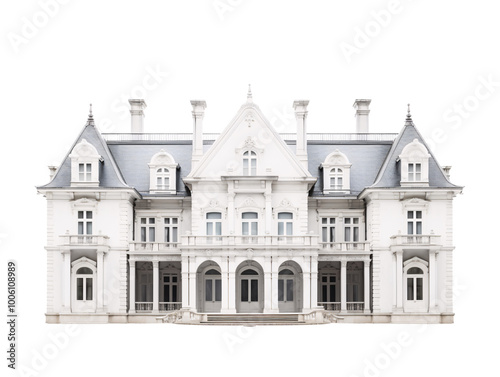 a white house with many columns