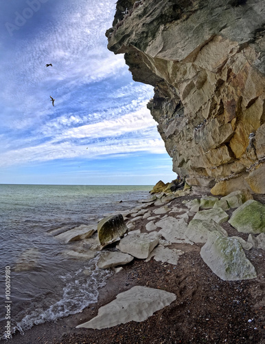 Vogelfelsen Bulbjerg in Dänemark - Beeindruckende Landschaft - Natur und Felsen an der Küste in Norddänemark Europa