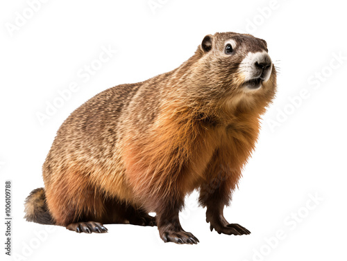 a brown and white furry animal photo