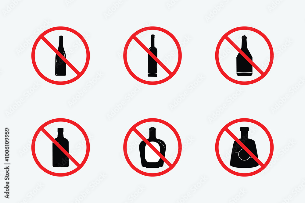 No alcohol sing Vector, No drinking sign symbol. No alcohol sing Vector, No drinking sign symbol.