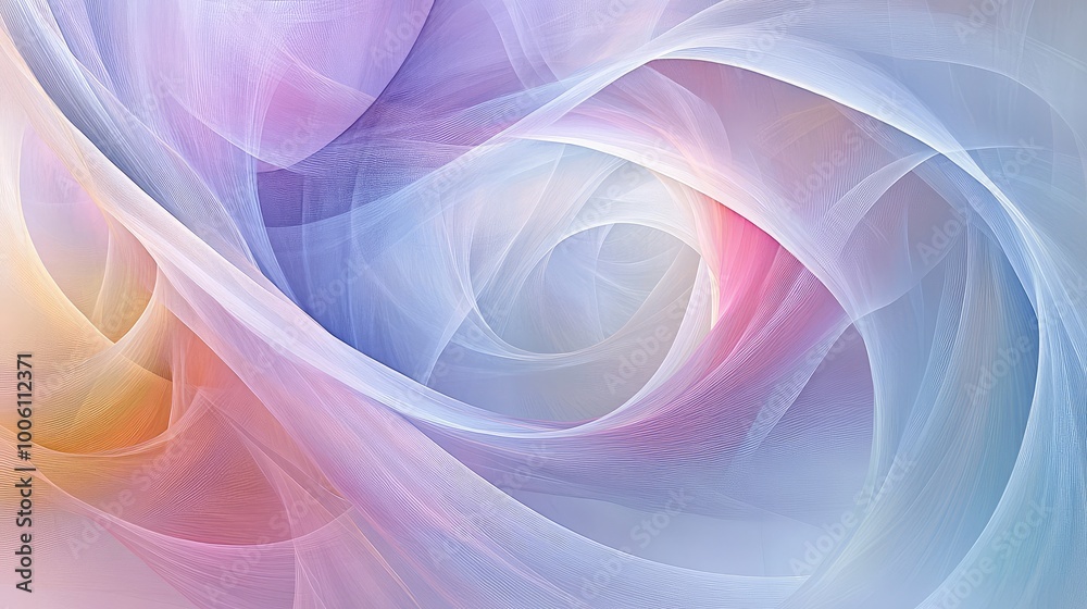 Fototapeta premium Abstract swirls of pastel colors blending into one another, creating a soft, flowing background with smooth transitions.