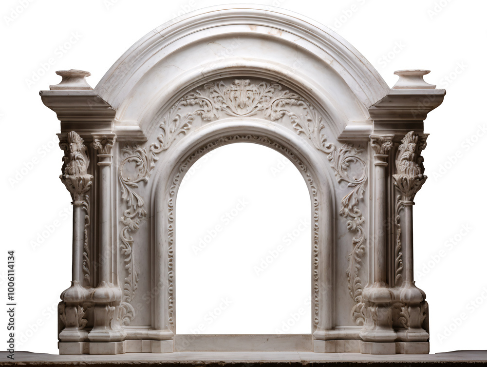 Obraz premium a white stone arch with carved designs