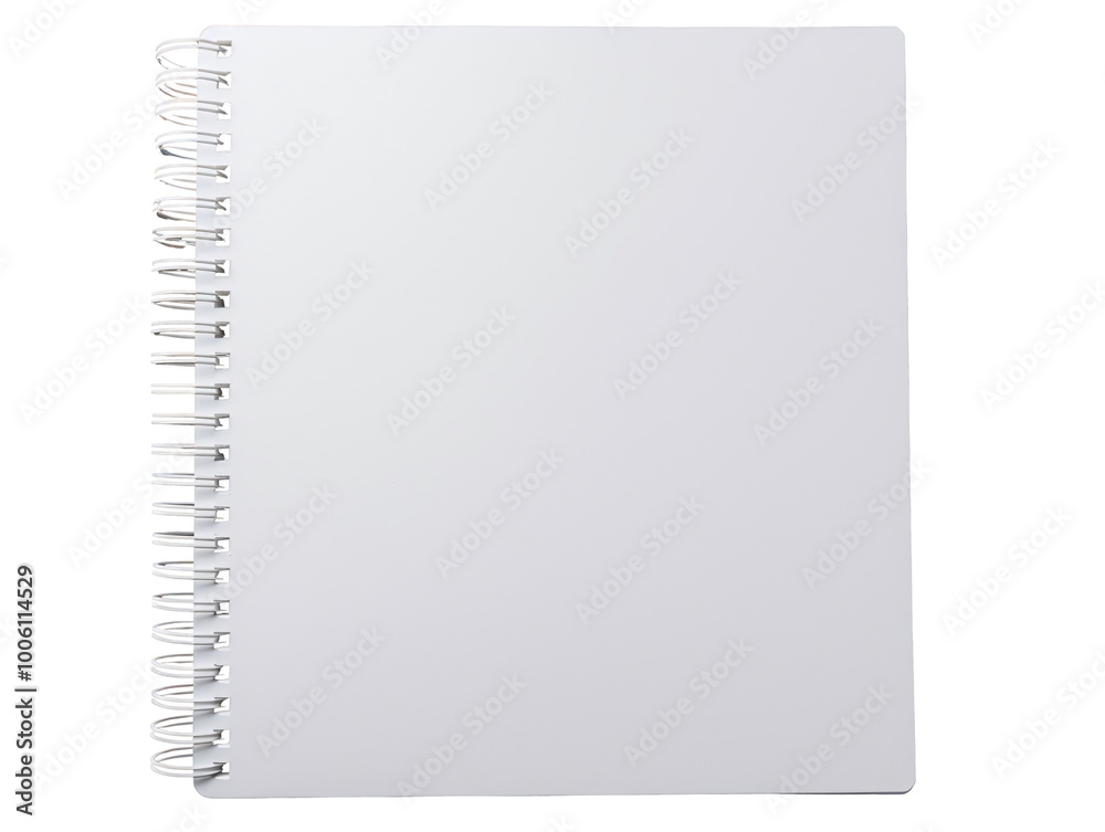 a white spiral notebook with metal spirals a white spiral notebook with metal spirals