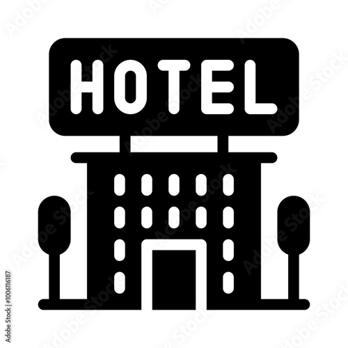 Icon Hotel With Style Glyph