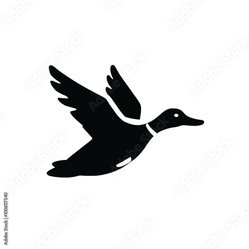 Duck Silhouette in Flight