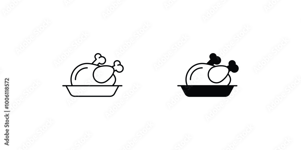 chicken set icon with white background vector stock illustration chicken set icon with white background vector stock illustration