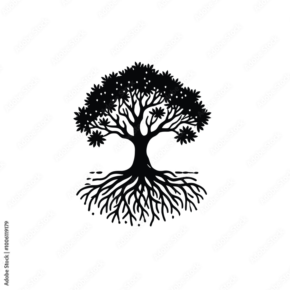 Naklejka premium Mangrove Silhouette