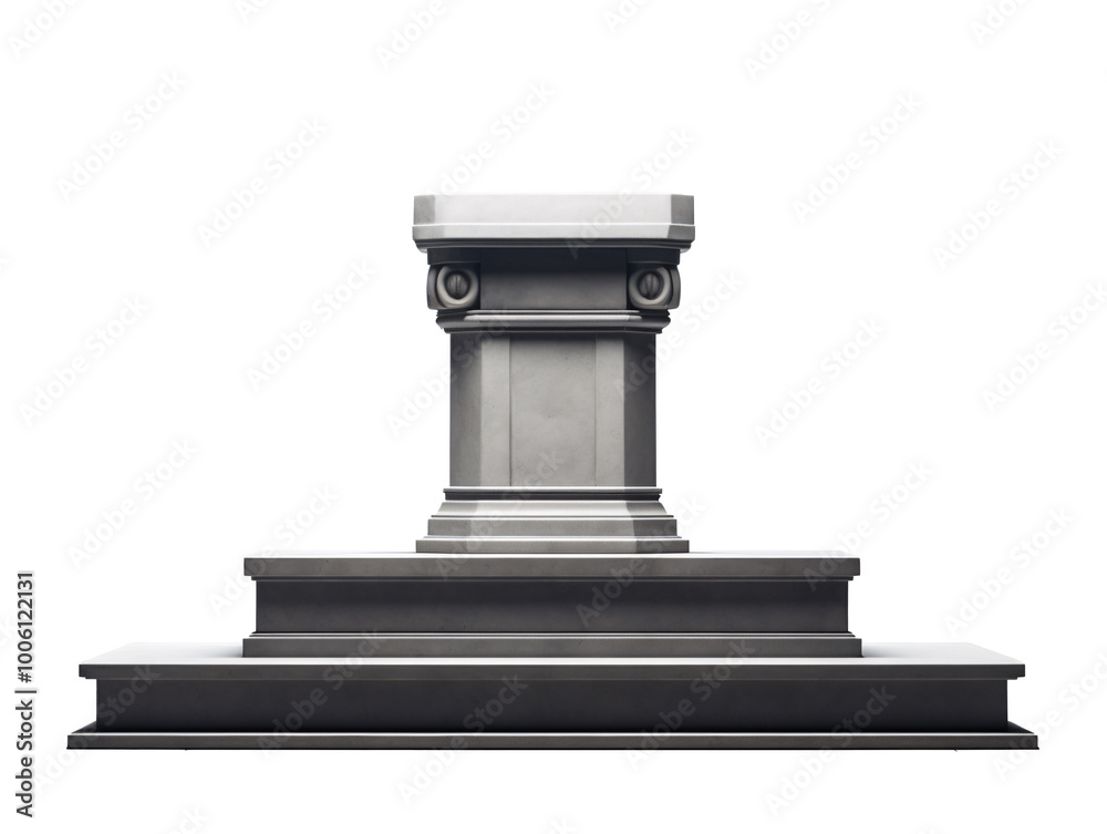 a stone pedestal with a column a stone pedestal with a column