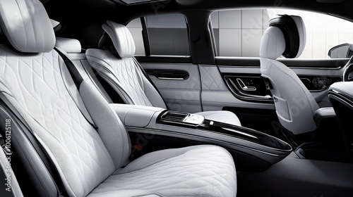 Wallpaper Mural Luxury Car Interior: White Leather Seats and Modern Design Torontodigital.ca