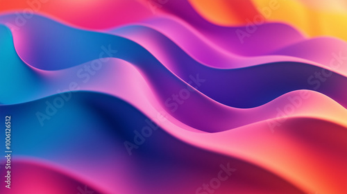 Soft Colorful Gradient Waves in Blue Pink and Orange photo