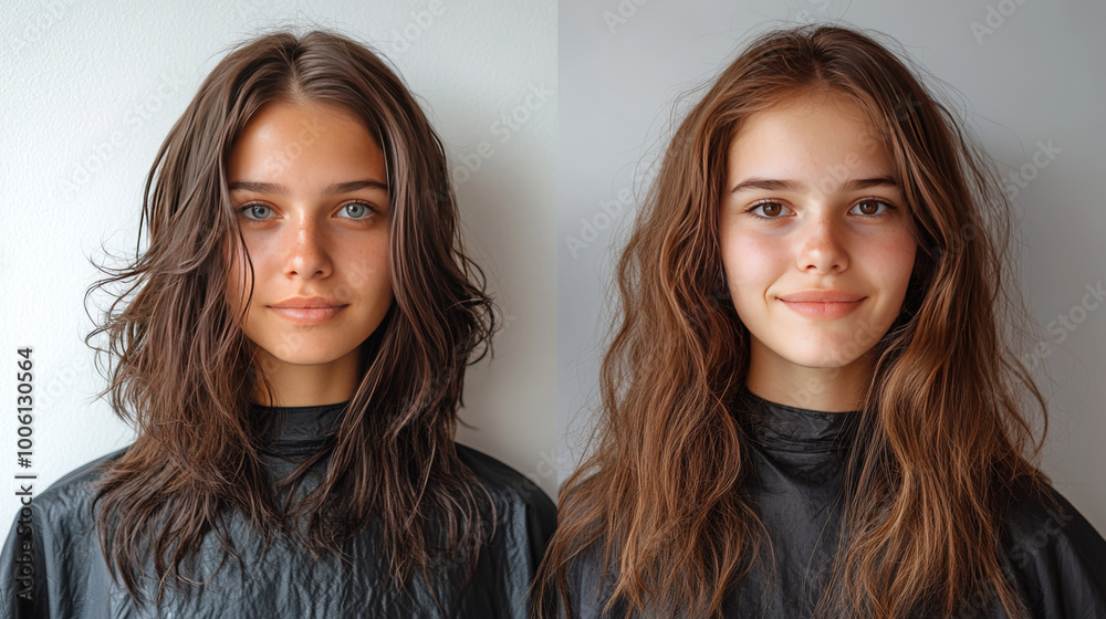 A woman changed her hairstyle after using a shampoo that made her hair silky smooth. Another girl went to a salon and got a new look to change her style and feel more confident. A woman changed her hairstyle after using a shampoo that made her hair silky smooth. Another girl went to a salon and got a new look to change her style and feel more confident.
